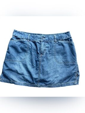 Ricki's Blue Denim Mini Skort, Stretch Cotton Spandex, Size 12